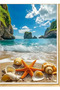 Diamond painting puzzle kit, seaside starfish and seashells 30x40 cm mosaic