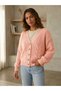 Women's Braided V-Neck Buttoned Cardigan - 2