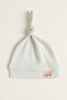 Unisex Baby 0-6 Months Car Emblem Detailed 100% Cotton Interlock Tie-Up Beanie Hat