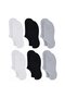Men's Bamboo 6-Piece Seamless Ballerina Socks Black White Gray Invisible Sneaker Socks Breathable Soft Mari