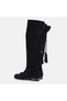 Large Size Women's Genuine Leather Suede Boots 41-42-43-44-Black Suede - 4