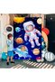 خلفية تصوير رواد الفضاء مقاس 150 سم × 100 سم، خلفية بتصميم الفضاء الخارجي مقاس 59.06 بوصة × 39.37 بوصة - 5