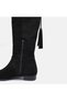 Large Size Women's Genuine Leather Suede Boots 41-42-43-44-Black Suede - 7