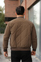 Quilted Lined Zippered Basic Bomber Coat - 3
