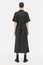 Black Shirt Collar Long Dress - 3