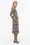 Brown Crew Neck Leopard Midi Dress - 2