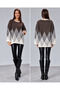 Women's Diamond Patterned Soft Textured Knitwear Sweater - 2