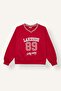 Oversize V-Neck Soft Fuzzy Printed Sweatshirt for Girls I8348A826Wn