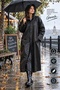 Black Eva Raincoat Standard Size with Hood and Snap Fasteners Water and Wind Resistant - 4