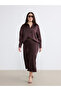 Two Mt Shop Quality Soulife Brown Plus Size Satin Women's Shirt - 2