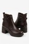 Solep yan toka zippered genuine leather women's boots - coffee brown - 7