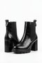 Pelatre double elastic platform sole women's heeled boot black croc - 3