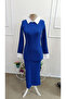 Women's long sleeve collared cowl neck ribbed knit long tank dress - 5