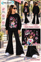 Winter, Spring, and Autumn Girls' Black Spanish Flared Bottoms and Black Sweat Top - 2