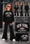 Winter, Spring, and Autumn Girls' Black Spanish Flared Bottoms and Black Sweat Top - 2