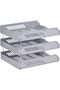 FSOT10431GY Plastic File Trays for A4 Documents 3-Pieces Set, Grey - 3