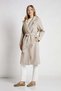 6637 Lined Belted Checked Women's Coat - 2