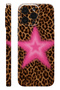 Iphone 14 pro max pink star leopard protect slim glossy full cover printing camera protected phone case
