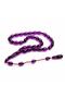 Purple Colored Capsule Cut Fire Crimped Amber Rosary - 2