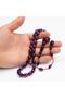 Purple Colored Capsule Cut Fire Crimped Amber Rosary - 3