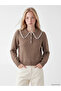 Esvab • Modern & Distinctive Bebe Roba Collar Wool Blend Women's Knitwear Sweater - 2