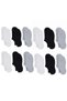 Wak Women's Invisible Sneaker Ballerina Socks 12-Pack |   Recycled Yarn, Breathable, Black White Gray
