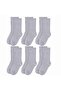 Wak Women's Bamboo Long Socks 6-Pack, Seamless Toe Soft Textured Black White Gray - 4