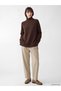 Alita City Lcw Modest Brown Knitwear Plain Oversize Women's Tunic with a Difference - 2