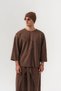Edge Seam-Stitched Hem and Sleeve Ends Seamless Fakir Sleeve Men's Sweatshirt
