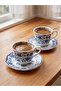 Esvab • Modern & Distinctive Flower Embroidered Porcelain Coffee Cup Set for 2 People