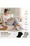 Women's Bamboo Booties Socks 12-Pack |   Breathable Moisture-Wicking Soft, Black White Gray - 7