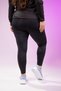 Women's Plus Size Leggings with Piping Detail, Black - 5