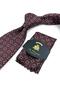 Classic Tie with Plum Motif Patterned Handkerchief Kk14000 - 2