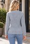 Women's Round Neck Long Sleeve Geometric Knit Patterned Stylish Comfortable Fit Soft Textured Casual Gray Knitwear Sweater - 3