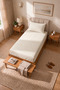 Single Cotton Combed Breathable Fabric Elastic Bed Sheet 1 Piece Pillowcase Gift Cream - 3