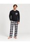 Plaid Patterned Long Sleeved Track Suit Set
