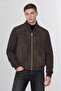 Men's Premium Brown Sleeveless Knitted Steel Knitted Nubuck Suede Fabric Coat