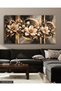Golden Sparkling Marble Patterned Flower One Piece Canvas - Canvas Art Print - 6