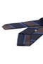 Coffee Navy Blue Stripe Pattern Classic Tie with Handkerchief Kk14035 - 3