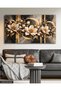 Golden Sparkling Marble Patterned Flower One Piece Canvas - Canvas Art Print - 7
