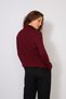 Half Fishmen Collar Tricot Sweater with Sewing Details Burgundy - 4