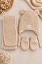 0-18 Months Baby Girl Scarf, Beanie, Gloves 3-Piece Set K26150-05 - 2