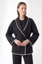 Edge-Stitched Scuba Jacket 202717 - Black