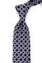 Navy Blue Motif Patterned Classic Tie with Handkerchief Kk14051