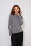 Half Fishmen Collar Tricot Sweater with Sewing Details Gray - 3