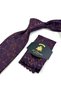 Classic Tie with Plum Motif Patterned Handkerchief Kk14041 - 2