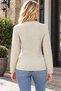 Women's Round Neck Long Sleeve Geometric Knit Patterned Stylish Comfortable Fit Soft Textured Casual Beige Knitwear Sweater - 3