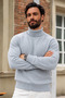 Men's Full-Length Winter Gray Fit Sweater - 5