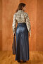 Double Belted Denim Skirt Dark Blue - 6