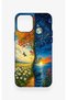 iPhone 12-12Pro Compatible Sky and Earth Pattern Silicone Case - 4